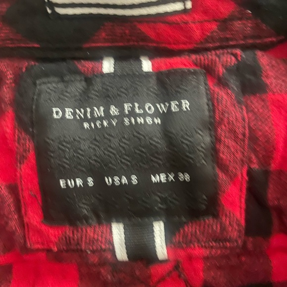 Denim & Flower Other - Denim & Flower Red and Black Plaid Button-Up